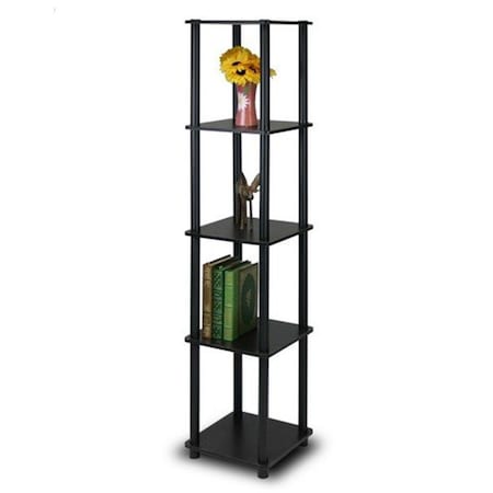Furinno Furinno Turn-N-Tube 5-Tier Corner Square Rack Display Shelf; Espresso & Black - 57.7 x 11.6 x 11.6 in. 99132EX/BK